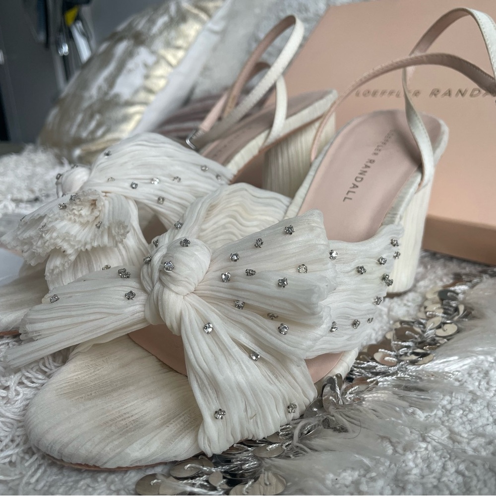 Loeffler Randall White Heeled Sandals - Picture 14 of 16